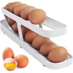 Porte - ?ufs rangement oeuf - dorara - porte - ?ufs roulant automatique - blanc - 2 niveaux - 14 ?ufs ...