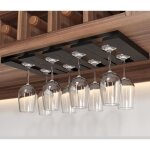 Porte - verre  pied suspendu noir bar laiton rack verre  vin 42cm range verre  pied support de gross ...