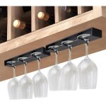 Porte - verres � vin suspendus - porte - verres � vin - lot de 2 - noir - installation facile - design ...