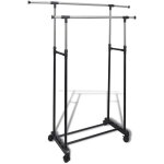 Porte - vtements penderie portant double sur 4 roulettes portemanteau (h)