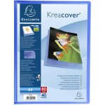 Porte - vues - 80 vues - 40 pochettes - couverture personnalisable - bleu - exacompta