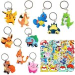 Portecl�s pikachu10 pi�ces porte cl�s monstre avec 50 pcs autocollantmignon pokemon porte cl�s pour gar�on ...