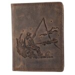 Porte - monnaie vertical - akzent - mod�le homme - cuir v�ritable - marron - 9 fentes cartes