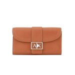 Portefeuille armani exchange femme ax classic marron polyurethane