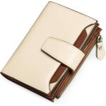 Portefeuille court femme porte monnaie - xjydncg - cuir cire r�tro - beige