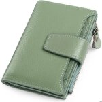 Portefeuille court femme porte monnaie - xjydncg - cuir cire r�tro - vert