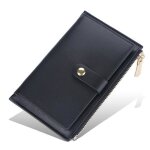 Portefeuille en cuir pour femmes funmoon - mini porte - monnaie  loquet - noir