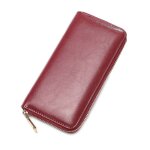 Portefeuille cuir long xjydncg porte monnaie femme - grande capacite - simple et �l�gant - bordeaux