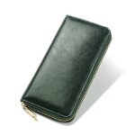 Portefeuille cuir long xjydncg porte monnaie femme - grande capacite - simple et �l�gant - vert fonc� ...