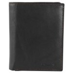 Portefeuille homme - excellanc - nazmi - cuir v�ritable - noir et brun - 10 emplacements cartes