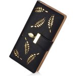 Portefeuille femme - cuir - bifold - noir - multi - cartes - fermeture zippe