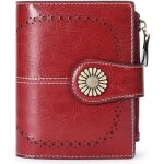 Portefeuille femme cuir grande capacite porte monnaie femmes - rouge - technologie de blocage rfid