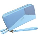 Portefeuille femme cuir porte monnaie porte - chquiers porte - cartes - bleu
