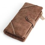 Portefeuille - cuir - femme - marron - grande capacité - souple - Étui carte Portefeuille - cuir - femme - marron - grande capacité - souple - Étui carte