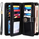 Portefeuille femme cuir darmowade - grande capacité 24 cartes - blocage rfid - fermeture Éclair - noir ... Portefeuille femme cuir darmowade - grande capacité 24 cartes - blocage rfid - fermeture Éclair - noir ...