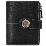 Portefeuille femme cuir pu xjydncg grande capacit� porte monnaie femme petit - noir
