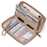 Portefeuille femme grande capacit� xjydncg porte monnaie femme long - blocage rfid - kaki