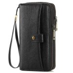 Portefeuille femme homme grande capacit� xjydncg porte monnaie femme long - blocage rfid - noir
