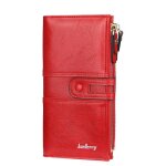 Portefeuille femme long xjydncg porte monnaie femme - grande capacite - fermeture �clair - rouge