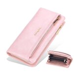 Portefeuille femme long xjydncg porte monnaie femme grande capacite multifonctionnel - rose