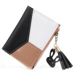 Portefeuille - femme - noir - cuir imperm�able - compact - �l�gant