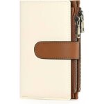 Portefeuille femme porte carte - xjydncg - pu cuir - double fermeture �clair - beige