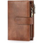 Portefeuille femme porte carte - xjydncg - pu cuir - double fermeture �clair - marron02