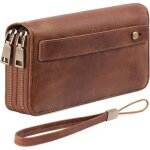 Portefeuille femme porte carte - xjydncg - pu cuir - grande capacit� - marron