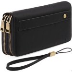 Portefeuille femme porte carte - xjydncg - pu cuir - grande capacit� - noir