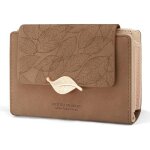Portefeuille femme - xjydncg - cuir pu - porte monnaie femme - petit - avec 10 porte carte - caf�