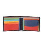 Portefeuille pour homme en cuir de vachette nappa multicolore avec porte - monnaie. lignes simples et ...