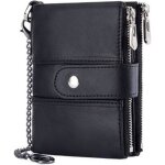 Portefeuille homme cuir veritable blocage rfid porte monnaie fermeture eclair 16 emplacements cartes ...