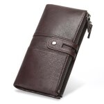Portefeuille homme cuir veritable rfid - marron fonce - porte  monnaie avec la chane support de carte ...