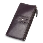 Portefeuille homme cuir veritable rfid - violet fonce - porte  monnaie avec la chane support de carte ...