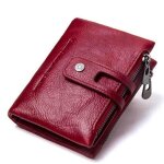 Portefeuille homme en cuir vritable vintage porte - monnaie pour cartes de crdit anti piratage - rouge ...