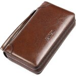 Portefeuille homme long weixier porte monnaie homme - 20x5x12cm - marron