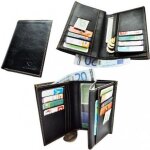 Portefeuille porte carte - cuir synthetique - noir - 8 emplacements cartes - souple - adulte