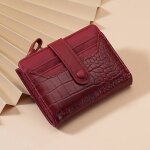Portefeuille xjydncg porte monnaie femme - texture crocodile - rouge
