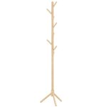 Portemanteau sur pied en bois - homcom - 8 patres - vestiaire - meuble dentre pour vtements chapeaux ...