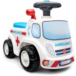 Porteur ambulance - falk - avec assise ouvrante et volant directionnel avec klaxon - rouge - 100% fabriqu ...
