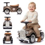 Porteur enfant voiture retro - 12 � 36 mois - klaxon - compartiment de rangement - max 23 kg - marron ...