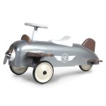 Porteur vintage aviateur enfant multidirectionnel - baghera - 4 roues - mtal - gris - mixte