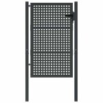 Portillon de cl�ture anthracite - sarazyj� portail de jardin - anthracite 100x125 cm acier - j7260350 ...