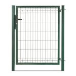 Portillon grillagé en acier galvanisé maille 200 x 50 occultable passage 1m x h 1m80 vert Portillon grillagé en acier galvanisé maille 200 x 50 occultable passage 1m x h 1m80 vert
