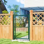 Portillon de jardin en acier 97 x 175 cm portail de jardin avec serrure cl�s et poign�e vert