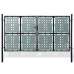 Portillon de jardin - non spcifi - double noir - acier galvanis - 300 x 225 cm - ajour