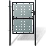 Portillon de jardin - single - noir - 100 x 225 cm - acier - ajour