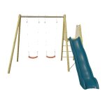 Portique pour 4 enfants - marque - mod�le - balan�oires - plateforme toboggan