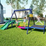 Portique balan�oire ext�rieur toboggan trampoline balan�oire nid doiseau ronde balan�oire en plastique ...