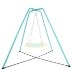 Portique de balan�oire m�tallique pour enfants bleu 221x221x200 cm structure de jeu ext�rieur(sans nid ...